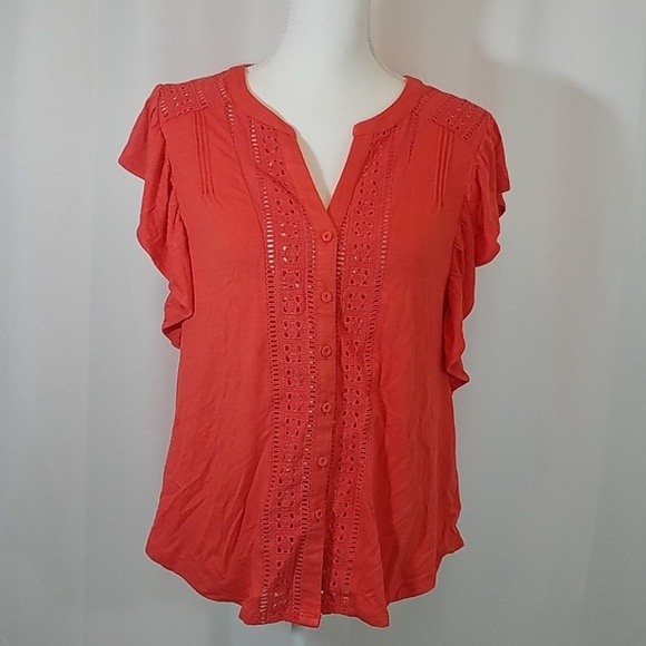 Anthropologie Maeve Cutout Top M Nwot - Picture 1 of 12